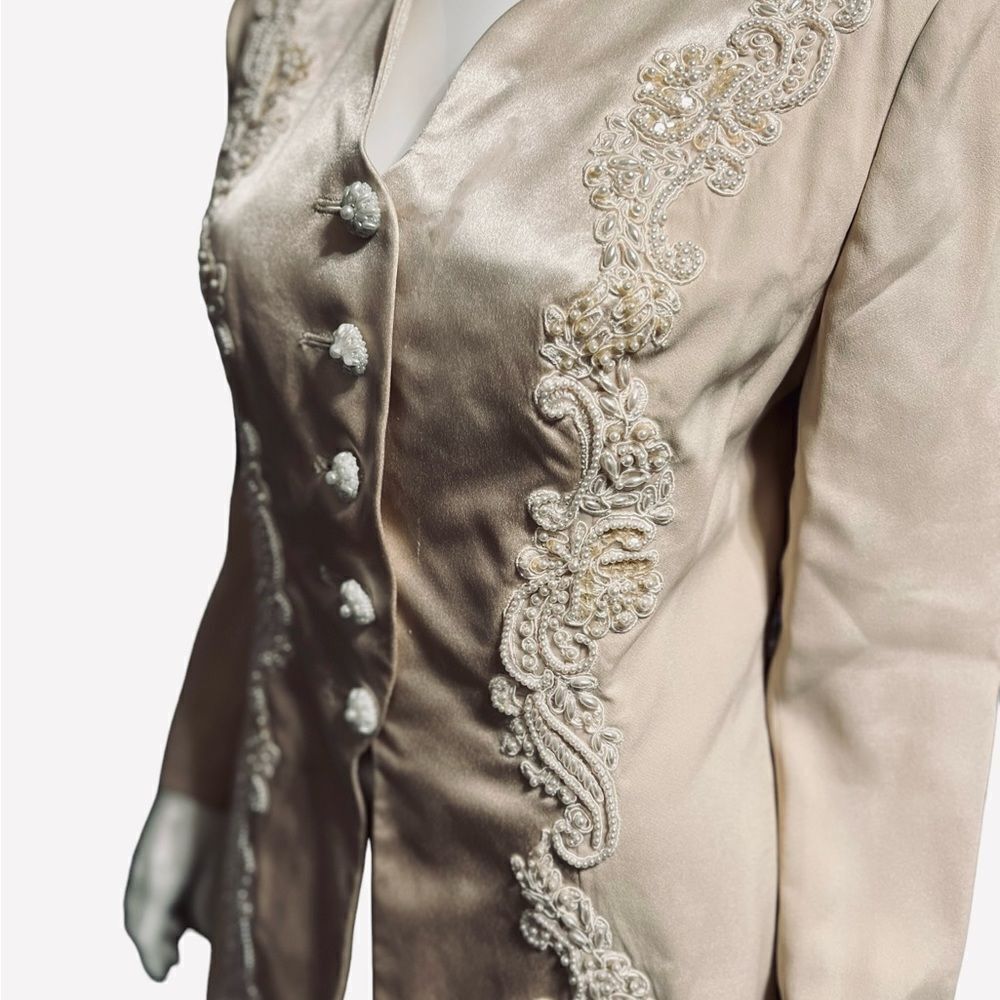 Alfred Angelo Cream Pearl Dressy Blazer size 10 - Picture 4 of 12
